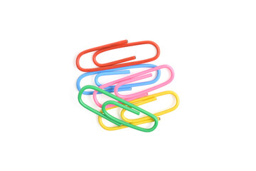 Paper clips isolated on white background
