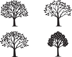 Obraz premium set of trees silhouettes