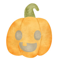 A set of scary items for celebrating Halloween. Halloween clipart with ghost, pumpkin Holidays cartoon character. -Vector 
