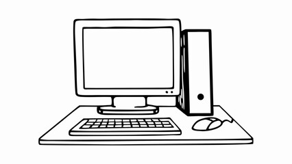 Fototapeta premium computer monitor with mouse