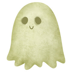 A set of scary items for celebrating Halloween. Halloween clipart with ghost, pumpkin Holidays cartoon character. -Vector 
