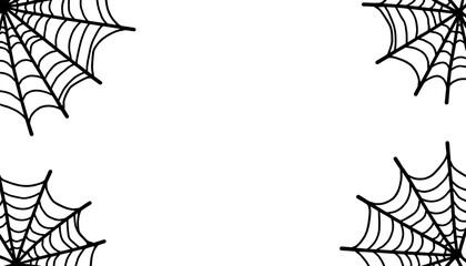 Abstract Halloween frame with spider webs – Cute coloring book design for kids