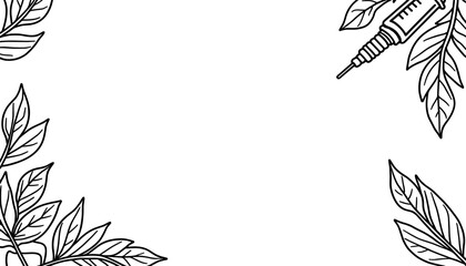 Abstract medical frame with clinical syringe – Kids coloring activity, healthcare education