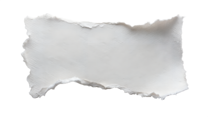A torn piece of textured paper with rough edges, isolated on a clean transparent background, offering ample copy space