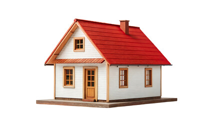 small miniature wooden cottage house model isolated on white background on white background. residential home property architecture real estate building investment construction object mortg 27005340 1