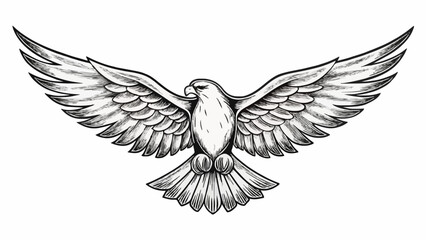 Fototapeta premium Flying Eagle Hand-Drawn Illustration