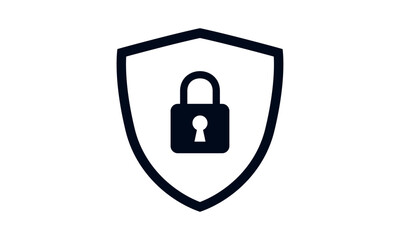 Secure internet icon. Protective shield sign digital security with the image of a padlock. Symbol security protection web. Vector illustration.