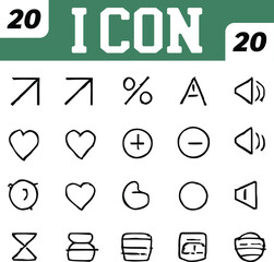 Fototapeta premium Twenty Hand Drawn Black and White Icons on a White Background