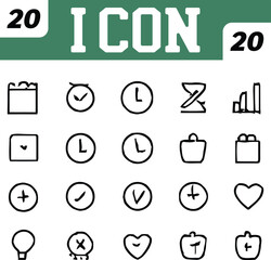 Hand Drawn Icon Set Featuring Time Shopping Charts and Other Symbols