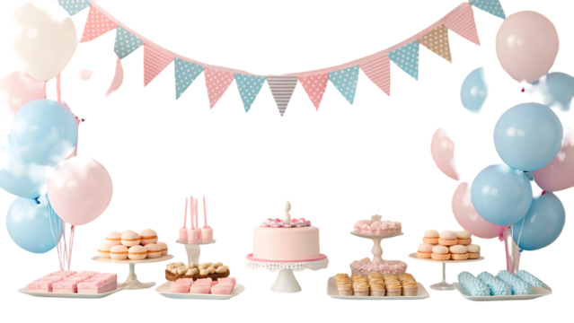 pink and blue baby shower celebration with delicious desserts and festive decor 50651569 1 - Powered by Adobe