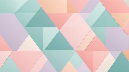 A pastel geometric pattern of triangles in shades of pink blue purple and peach creating a modern design