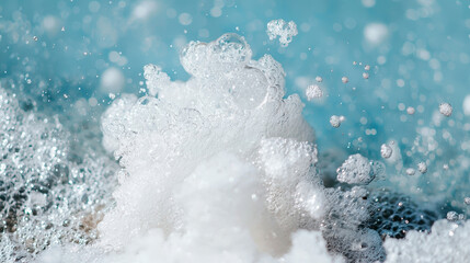 Obraz premium Bubbles forming in water create mesmerizing display of texture and movement, evoking sense of freshness and vitality