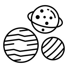 Modern design icon of revolving planets