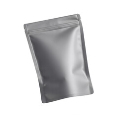 Obraz premium Silver Zipper Pouch Mockup on White Background