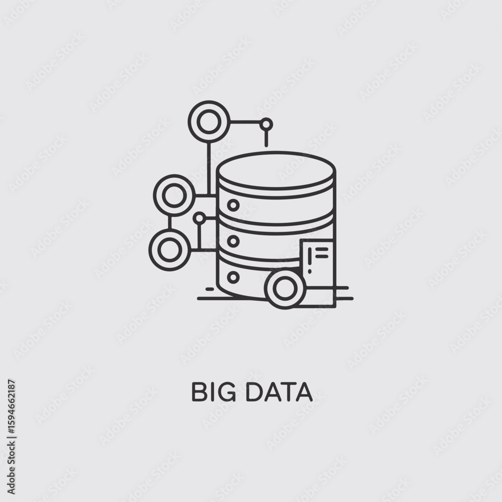 Poster vector art of big data icon symbolizing information storage and processing