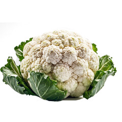 Fresh White Cauliflower Floret Isolated on Transparent Background