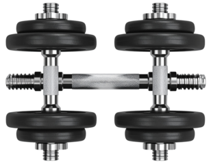  Dumbbell Pair with Rubber Grip, Top-Down PNG