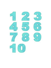 numbers on blue background