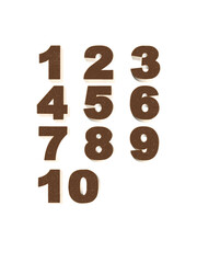 3D brown number