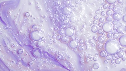 Iridescent liquid surface with bubbles. AI generated