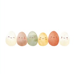 Cute Easter Eggs in a Row