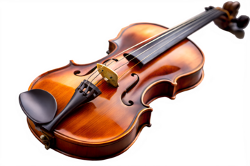 An elegant violin isolated on transparent background, a timeless symbol of classical music and artistic expression