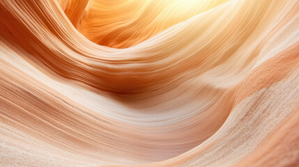 Obraz premium Stunning view of dramatic canyon showcasing smooth, flowing rock formations and warm, earthy tones. light creates serene