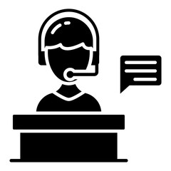 A colored design icon of customer support