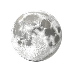 Obraz premium Detailed full moon isolated on transparent background