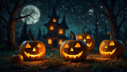 Diverse Halloween Backgrounds – Spooky, Cute, Grunge, Vintage, and Whimsical Styles in Atmospheric Illustrations