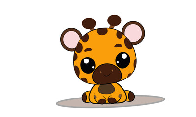 adorable baby giraffe vector