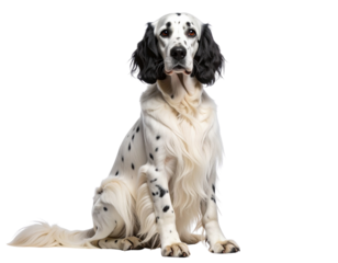  Irish Setter Sitting with Flowing Red Coat, Transparent Background