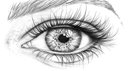 Obraz premium Illustration of an Eye with Lifelike Features and Realistic Texture, Perfect for Artistic and Medical Use