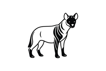 Fototapeta premium Striking Aardwolf Illustration with Bold Black Stripes and a Sleek Silhouette Design Perfect for Logos and Graphics silhouette This black