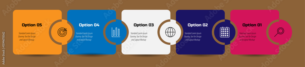 Poster timeline infographic design element and number options, business concept with 5 steps – vector busin