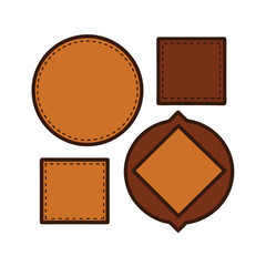 Leather Patch Shape Set in Round Square and Oval