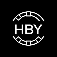 HBY Minimalist HBY  Logo Design on Black Background – HBY Later Logo, Modern Circular Branding Concept
