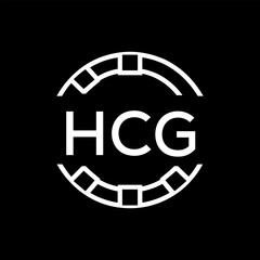 HCG Minimalist HCG  Logo Design on Black Background – HCG Later Logo, Modern Circular Branding Concept
