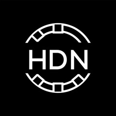 HDN Minimalist HDN  Logo Design on Black Background – HDN Later Logo, Modern Circular Branding Concept

