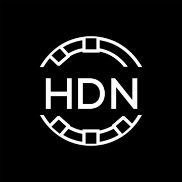 HDN Minimalist HDN  Logo Design on Black Background &ndash; HDN Later Logo, Modern Circular Branding Concept
