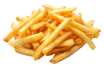 french-fries-isolated on white background, png, ai generated.