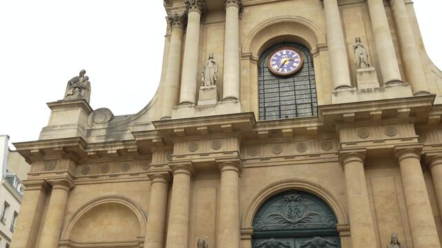 Facade of Saint-Roch church in Paris, architectural detail