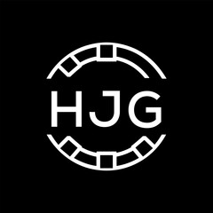 HJG Minimalist HJG  Logo Design on Black Background – HJG Later Logo, Modern Circular Branding Concept
