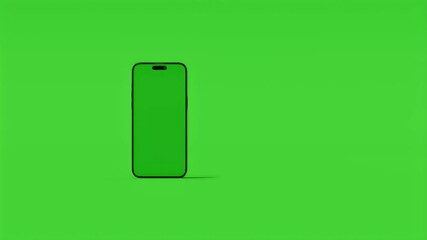 3D animated modern smartphone with a customizable green screen display, moving across the frame. Ideal for app showcases, digital marketing, and video overlays for diverse projects.  - Powered by Adobe