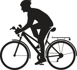 Obraz premium silhouette of a cyclist vector illustration
