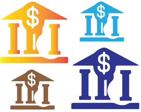 Modern Bank Icon Vector &ndash; Financial Institution, Money & Savings Modern Bank Icon Vector &ndash; Finance, Payment, Money Institution Symbol DesignDollar Icon Vector &ndash; Money Sign, Finance