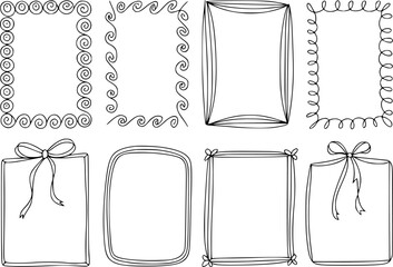 Decorative borders and frames with swirls waves and bows vector
