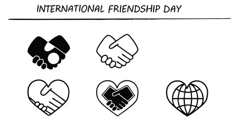 International Friendship Day icon set