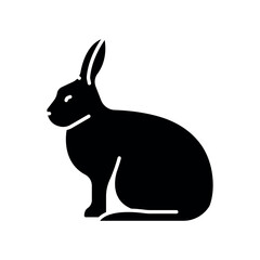 Naklejka premium arctic hare black flat icon for digital and print projects. Arctic animals.