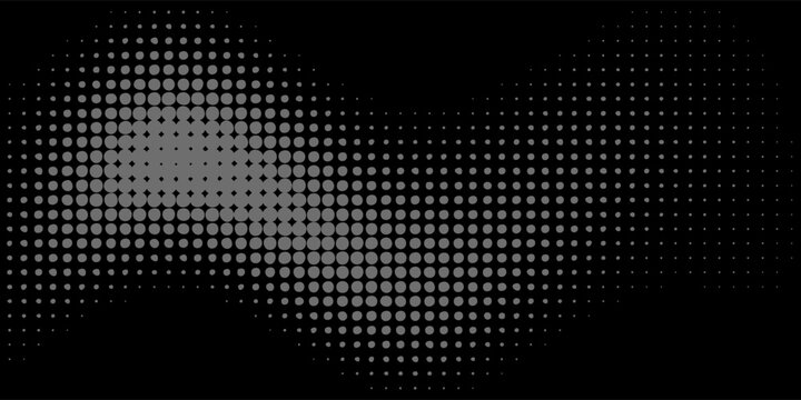 Halftone circular dotted frames set. Circle dots texture isolated on white background. Spotted spray texture. Vector abstract design element spiral circle sound wave vector logo modern black and white